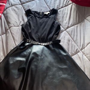 Black leather dress
